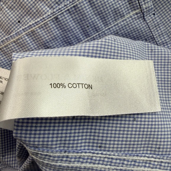 Denim and Flower Ricky Singh Blue Check & Dot Button Up Long sleeve Size Medium - Picture 9 of 10